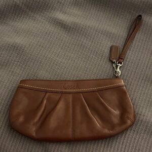 Coach Tan Leather Wristlet